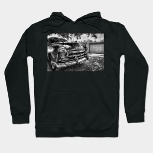 Old Cuban Car, Black And White Hoodie